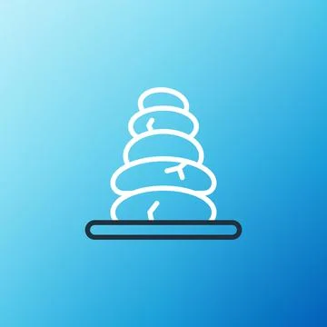Line Stack hot stones icon isolated on blue background. Spa salon accessory 스톡 일러스트