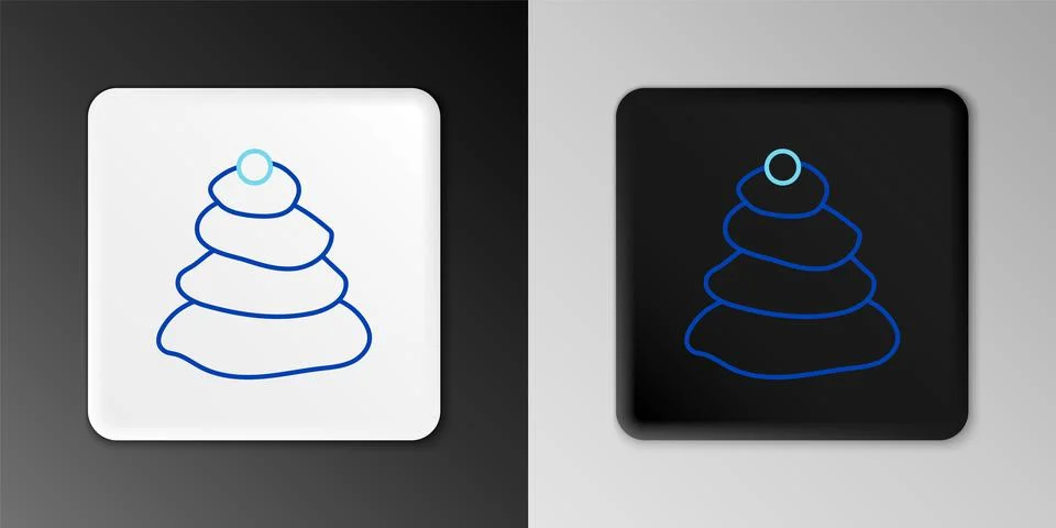 Line Stack hot stones icon isolated on grey background. Spa salon accessory Stock Illustration