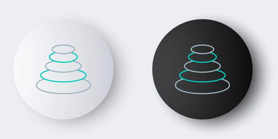 Line Stack hot stones icon isolated on grey background. Spa salon accessory Stock Illustration