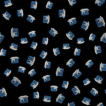 Line Stack of pancakes with honey icon isolated seamless pattern on black 스톡 일러스트