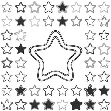 Line star logo design set 스톡 일러스트
