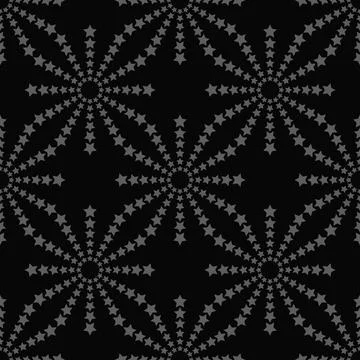 Line stars seamless pattern on black background. Vector illustration 스톡 일러스트