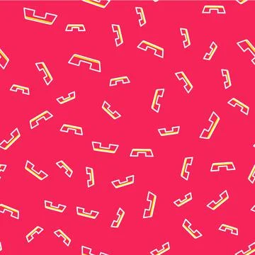 Line Step platform icon isolated seamless pattern on red background. Vector Stock Illustration