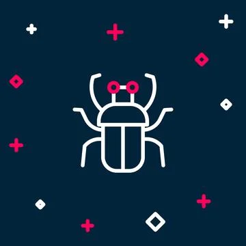 Line Stink bug icon isolated on blue background. Colorful outline concept Stockillustratie