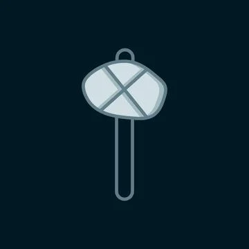 Line Stone age hammer icon isolated on black background. Flat filled outlin.. Stock Illustration