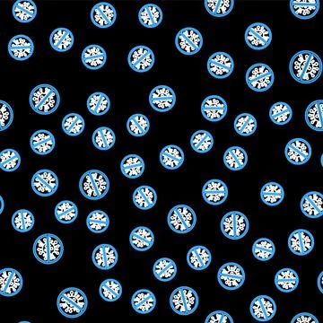 Line Stop virus, bacteria, germs and microbe icon isolated seamless pattern on Stock Illustration