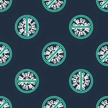 Line Stop virus, bacteria, germs and microbe icon isolated seamless pattern on Stockillustratie