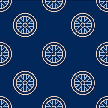 Line Stopwatch icon isolated seamless pattern on blue background. Time timer 스톡 일러스트