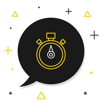 Line Stopwatch icon isolated on white background. Time timer sign. Chronometer Stock Illustration