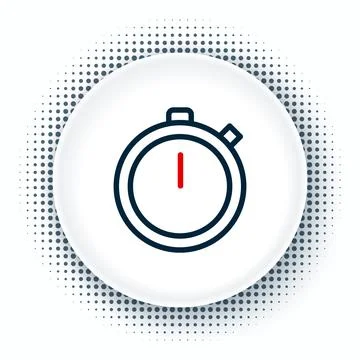 Line Stopwatch icon isolated on white background. Time timer sign. Chronome.. 스톡 일러스트
