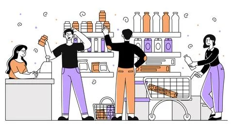 Line in store vector simple イラスト素材