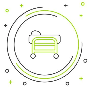 Line Stretcher icon isolated on white background. Patient hospital medical Stock Illustration