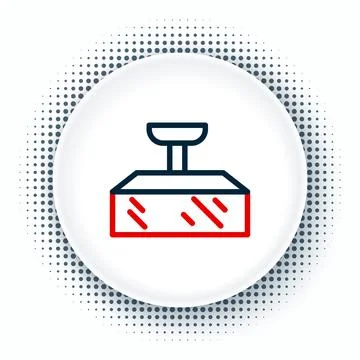 Line Studio light bulb in softbox icon isolated on white background. Shadow Illustrazione stock