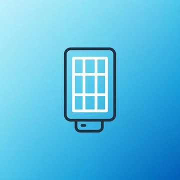 Line Studio light bulb in softbox icon isolated on blue background. Shadow Illustrazione stock