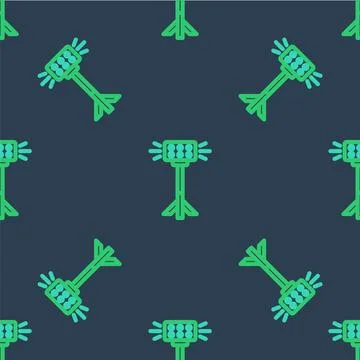 Line Studio light bulb in softbox icon isolated seamless pattern on blue ba.. Stock Illustration