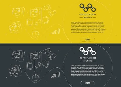 Line style design for web site. Banner template. Employee relations in the Stock Illustration