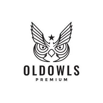 Line style head old owl logo design, vector graphic symbol icon illustratio.. イラスト素材