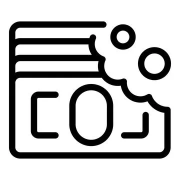 Line style icon of carbon dioxide emissions being reduced Stock Illustration