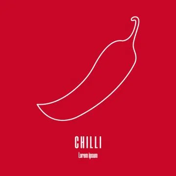 Line style icon of a chilli pepper. Farm, market logo. Clean and modern vector. イラスト素材