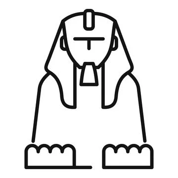 Line style icon representing the great sphinx of giza Stock Illustration