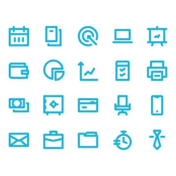 Line Style Icon Set Stock Illustration