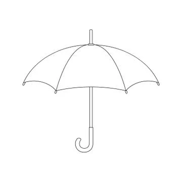 Line style icon of umbrella. Security, protection concept. Vector illustration. Stock Illustration