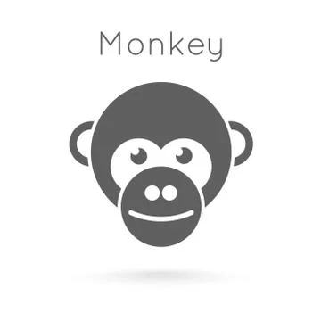 Line style logotype template with a monkey. Isolated on background and easy to Stock Illustration