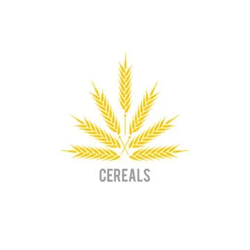 Line style logotype template with wheat. Agriculture wheat Logo Template vector. Stock Illustration