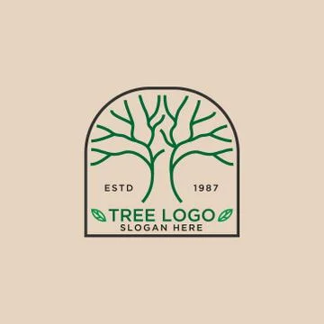 Line style tree logo design icon symbol modern vector template unique elegant Stock-Illustration