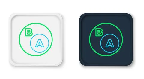 Line Subsets, mathematics, a is subset of b icon isolated on white background Illustrazione stock