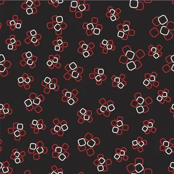 Line Sugar cubes icon isolated seamless pattern on black background. Sweet Stock Illustration