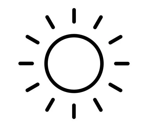Line sun icon for brightness and intensity setting. Vector illustration Stock Illustration