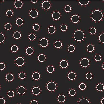 Line Sun icon isolated seamless pattern on black background. Vector イラスト素材