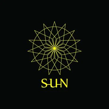 Line sun logo Illustrazione stock