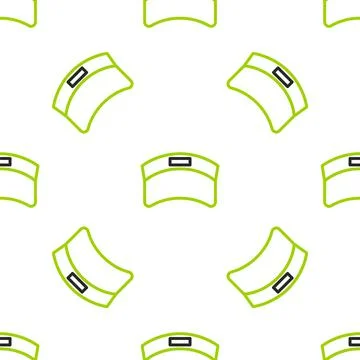 Line Sun visor cap icon isolated seamless pattern on white background. Sport Stock Illustration