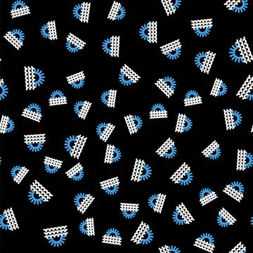 Line Sunset icon isolated seamless pattern on black background. Vector Stock Illustration