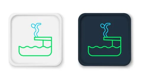 Line Swimmer diving into pool icon isolated on white background. Colorful Stock Illustration