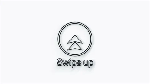 Line Swipe up animation button. Application and social network icons, swipe up Stock-Footage 166867053