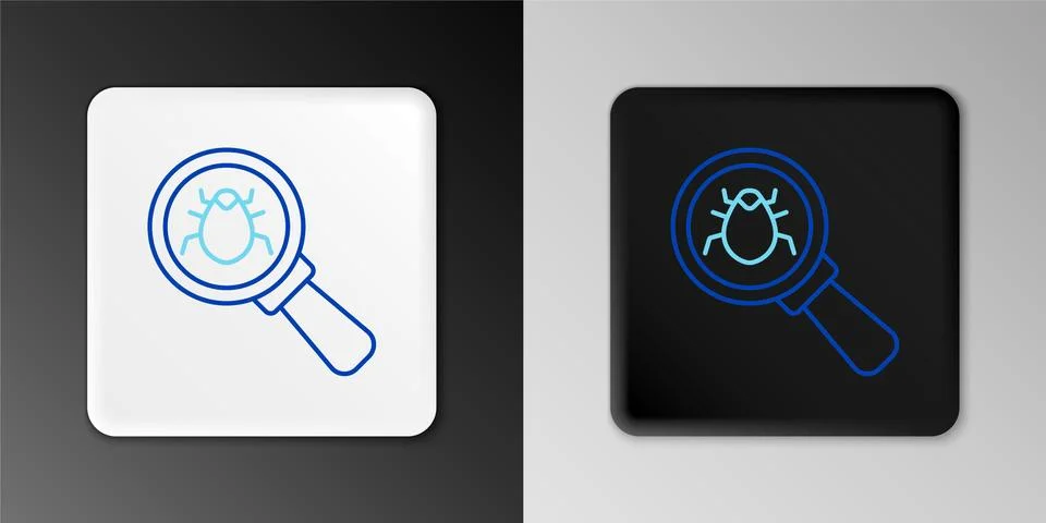 Line System bug concept icon isolated on grey background. Code bug concept. Bug Illustrazione stock