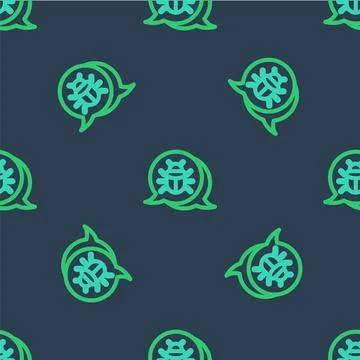 Line System bug concept icon isolated seamless pattern on blue background. Code Illustrazione stock