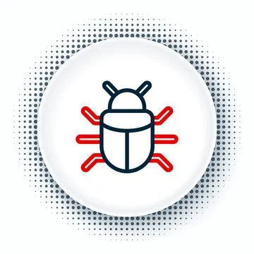 Line System bug concept icon isolated on white background. Code bug concept. Bug Illustrazione stock