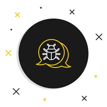 Line System bug concept icon isolated on white background. Code bug concept. Bug Stock Illustration