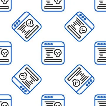 Line System bug concept icon isolated seamless pattern on white background. Code Stock Illustration