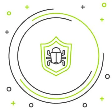 Line System bug concept icon isolated on white background. Code bug concept.  Stock Illustration