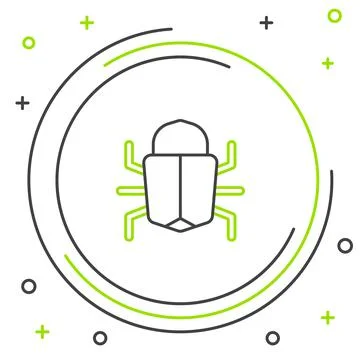 Line System bug concept icon isolated on white background. Code bug concept. Bug Stock Illustration