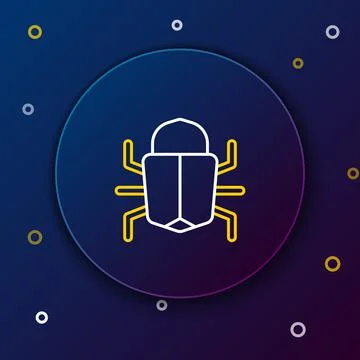 Line System bug concept icon isolated on blue background. Code bug concept. Bug Stock Illustration