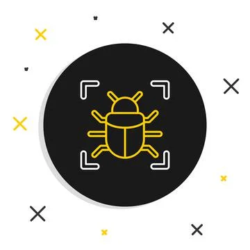 Line System bug concept icon isolated on white background. Code bug concept. Bug Stock Illustration