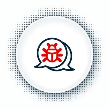 Line System bug concept icon isolated on white background. Code bug concept. Bug Stock Illustration