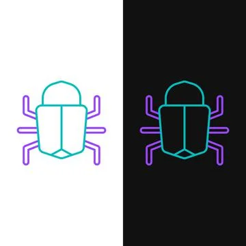 Line System bug concept icon isolated on white and black background. Code bug Stock Illustration