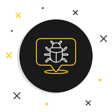 Line System bug concept icon isolated on white background. Code bug concept. Bug Illustrazione stock